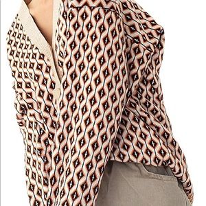 Women Oversized Buttons Down V-Neck Knit Sweater size S